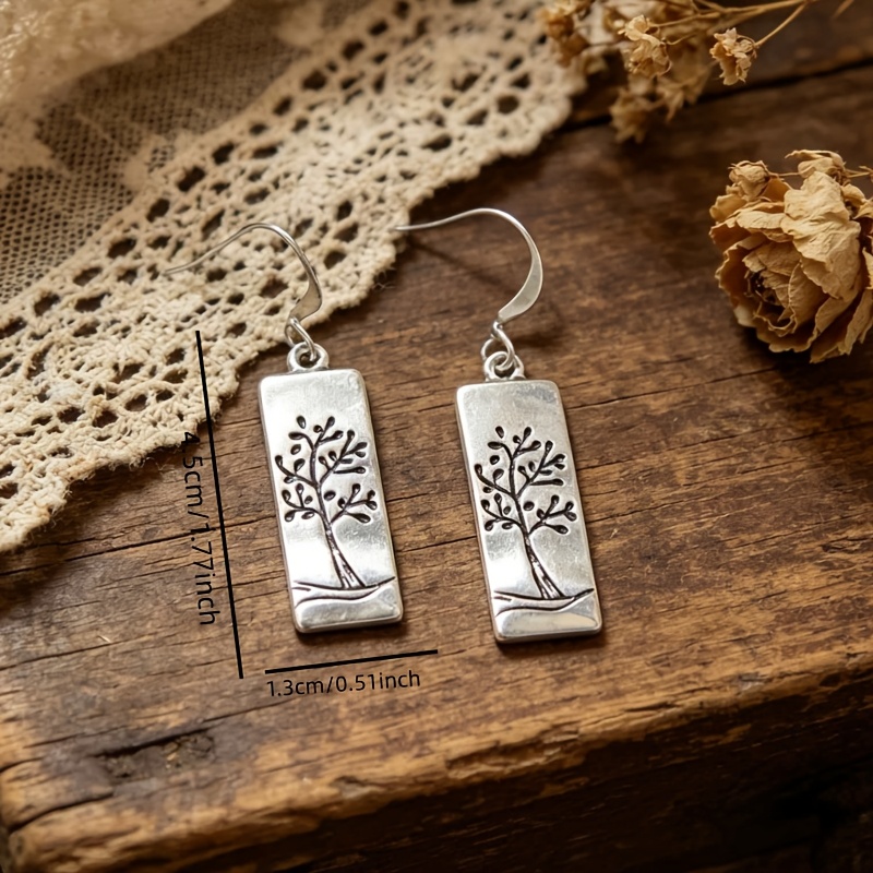 Vintage Distressed Tree of Life Earrings